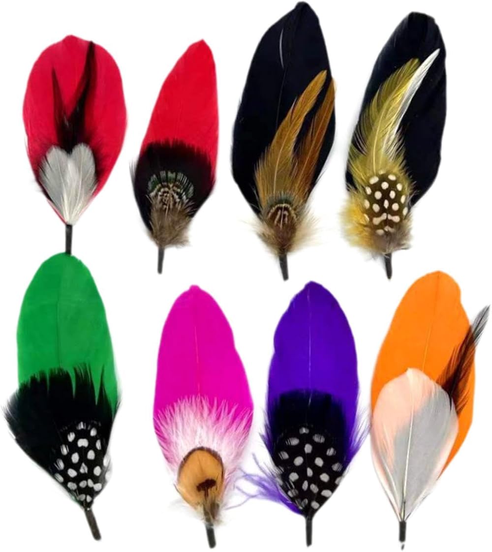 rockible Fedora Hat Feathers Lightweight Assorted 10pcs for Clothing Crafting