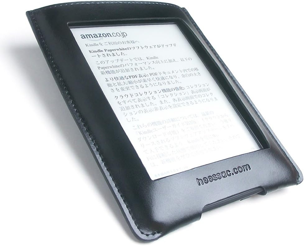 Amazon Co Jp Heessac Com Kindle Paperwhite用 牛革エンベロープケース キンドルケース ブラック 窓あり 家電 カメラ