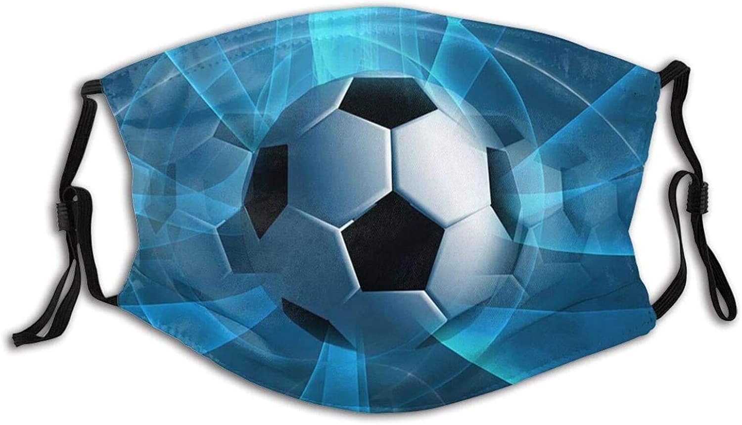Football Soccer Earth Face Mask Washable Face Scarves Reusable Fabric with 2 Filters for Adults