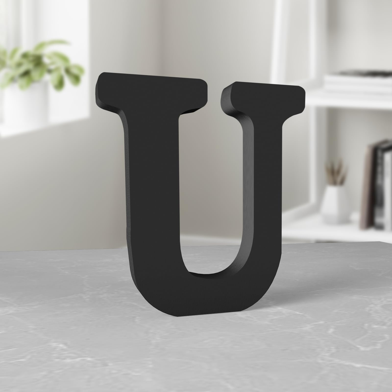 Aruatu 6 Inch Black Wood Letters Unfinished for Wall Decor and Craft Home Projects