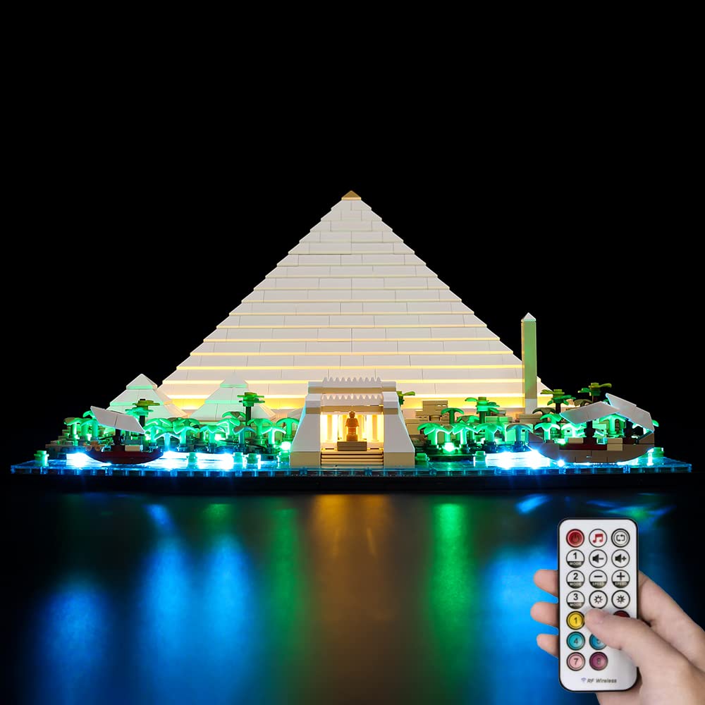 Kyglaring LED Lighting Kit Designed for Lego Great Pyramid of Giza 21058 (No Model) Architecture Landmark Collection Model Building Set - Without Lego Set (RC Version)