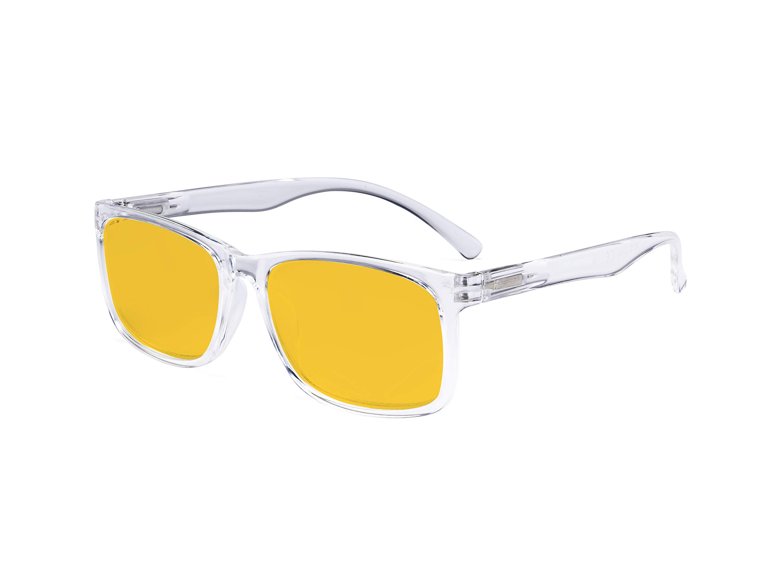Eyekepper Blue Light Glasses - Design Computer Reading Glasses with Amber Tinted Filter Lens for Men Women Anti Screen Glare Blocking Digital UV Rays - Transparent +1.50