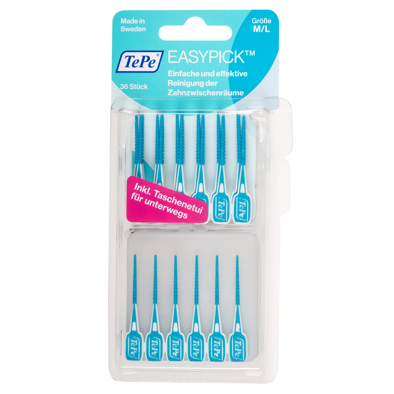 TEPE Easy Pick Interdental Brush Blue, Size M/L, (Pack of 36), M/L (Pack of 36)