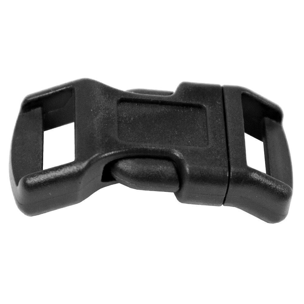 West Coast Paracord Contoured 1/2 Inch Side Release Buckles - Paracord Bracelets and Lanyards (Black, 20 Pack - Single Bar)
