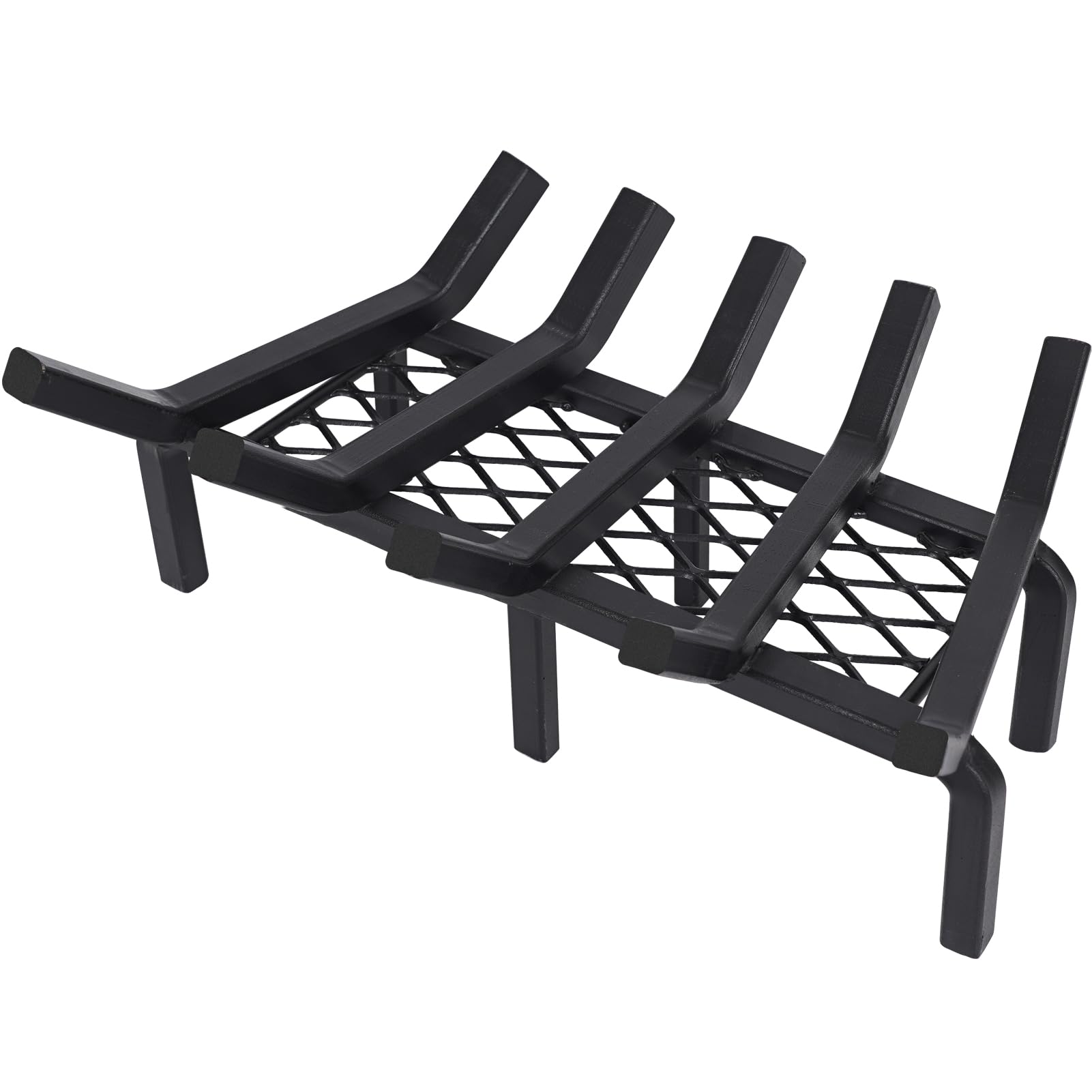 Photo 1 of 17 Inch Fireplace Grate with Ember Retainer,Cast Iron Fireplace Log Grate,Fireplace Log Holder,Heavy Duty Solid Steel Fireplace Wood Holder,Wood Stove Wrought Rack for Indoor Hearth Outdoor Fireplace