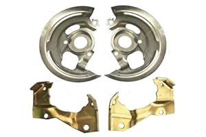 TOM kipa Disc Brake Caliper Brackets + Backing Plates Dust Shields for GM 1964-1972 A Body (Steel, Metallic, 1.5 inches, MOUNT BRACKET, Powder Coated)