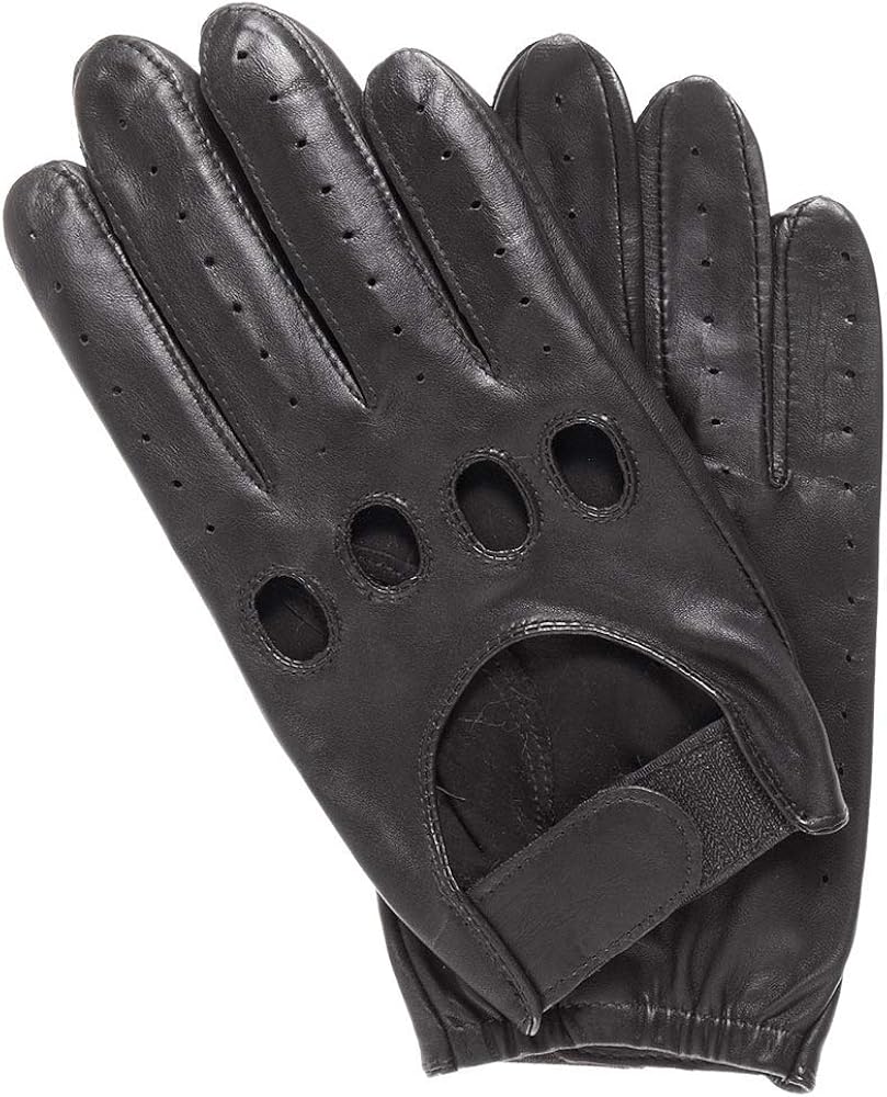 Black leather driving gloves Clearance