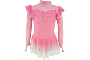 LIUHUO Ice Figure Skating Dress Girls Professional Gradient Competition Stage Performance Blue