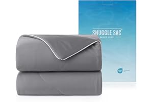 Snuggle Sac Queen Size Comforter, All Seasons Down Alternative Quilted Comforter, Reversible Blankets, Breathable Cooling Blankets for Hot Sleepers and Night Sweats, 90x90 Inches, Dark Gray