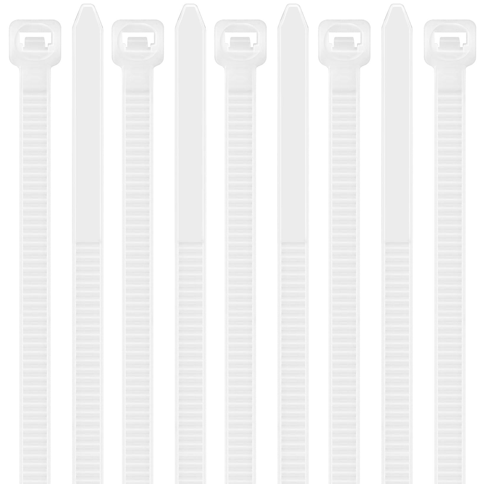Yaluzibi 120 lbs Heavy Duty Cable Ties 100 Pack, Zip Ties, 8 inch Large Cable Wrap, 7.6mm x 200mm White Nylon Plastic Self Locking Long Tidy Wires with UV Resistant for Workshop Garden Indoor Outdoor
