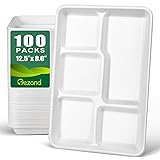 Gezond 100% Compostable 5 Compartment Plates 12.5