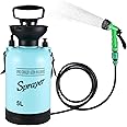 Finderomend Portable Shower for Camping with 7 Spray Modes, Hand Press Camping Shower with Removable Hose and Shower Head,Pressure Rinse Kits for Hiking Traveling Garden Beach Pet Shower