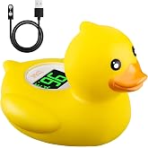b&amp;h Baby Bath Thermometer - USB Rechargeable (Classic Charging Duck) | Instant &amp; Accurate Temperature Readings, Waterproof, Digital Water Temperature Monitor for Toddlers, Floating Toy for Newborn