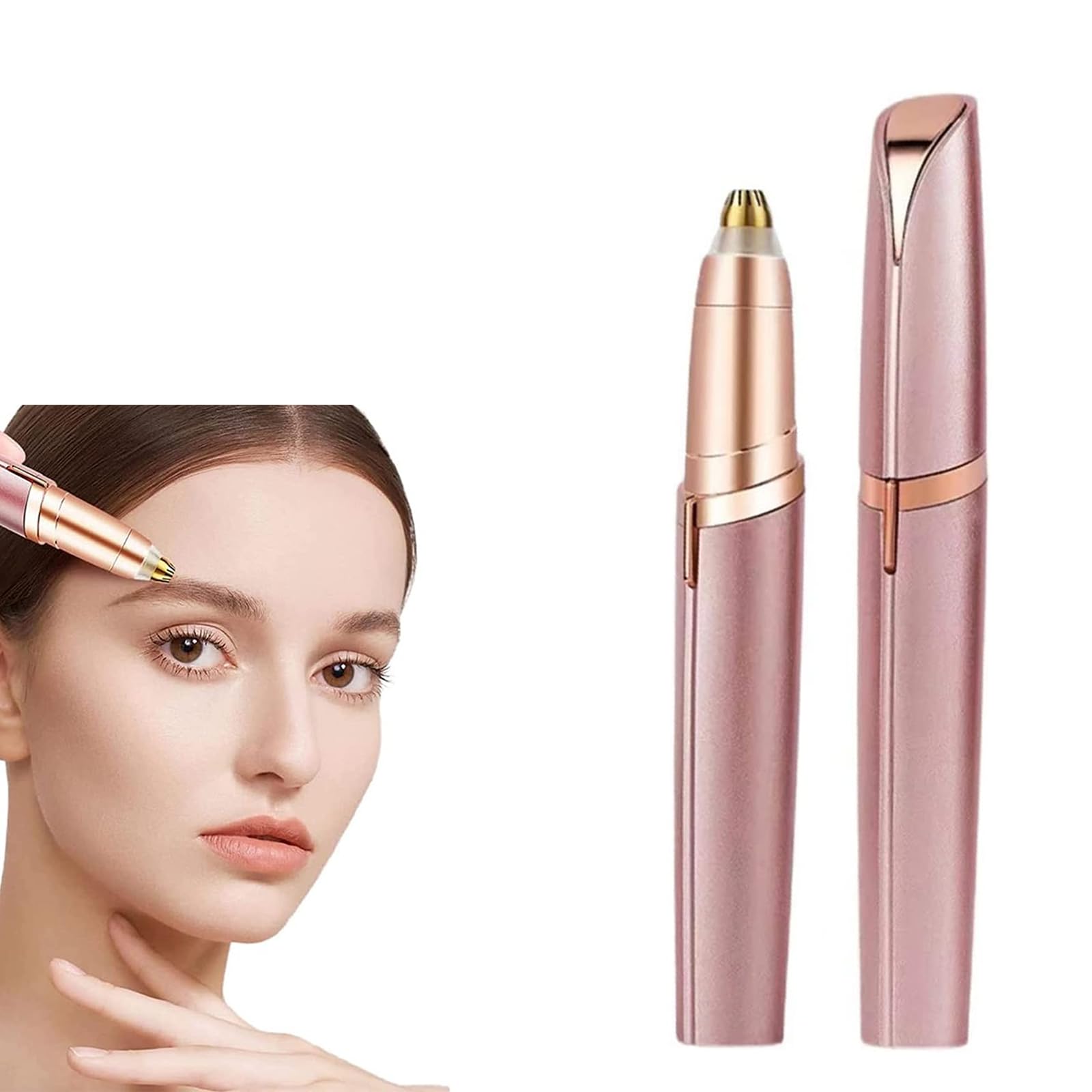 Rechargeable Eyebrow Hair Remover,Electric Painless Eyebrow Trimmer Epilator for Women, Eyebrow Razor with Light,Brows Shaper. for face Hair and Nose Hair,Portable Eyebrow Hair Removal Razor