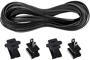 ERLANDENS 18#SPT-2 50ft Extension Cord 18/2 Wire Electrical Wire of Stranded Copper Parallel Wire Indoor/Outdoor 18 Gauge Wire Lamp Cord Landscape Lighting, Black