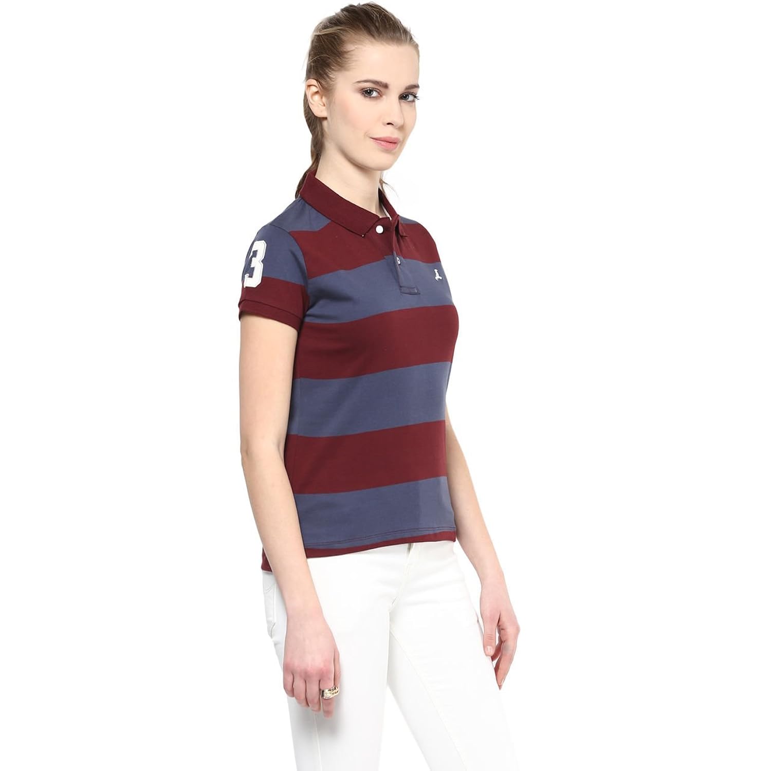 american crew women's cotton blend polo t-shirt
