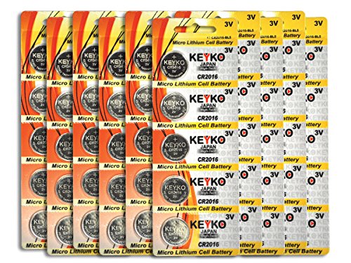 CR2016 3V Micro Lithium Coin Lithium Cell Battery 2016. Genuine KEYKO Â® - 50 pcs Pack (10 Blisters)