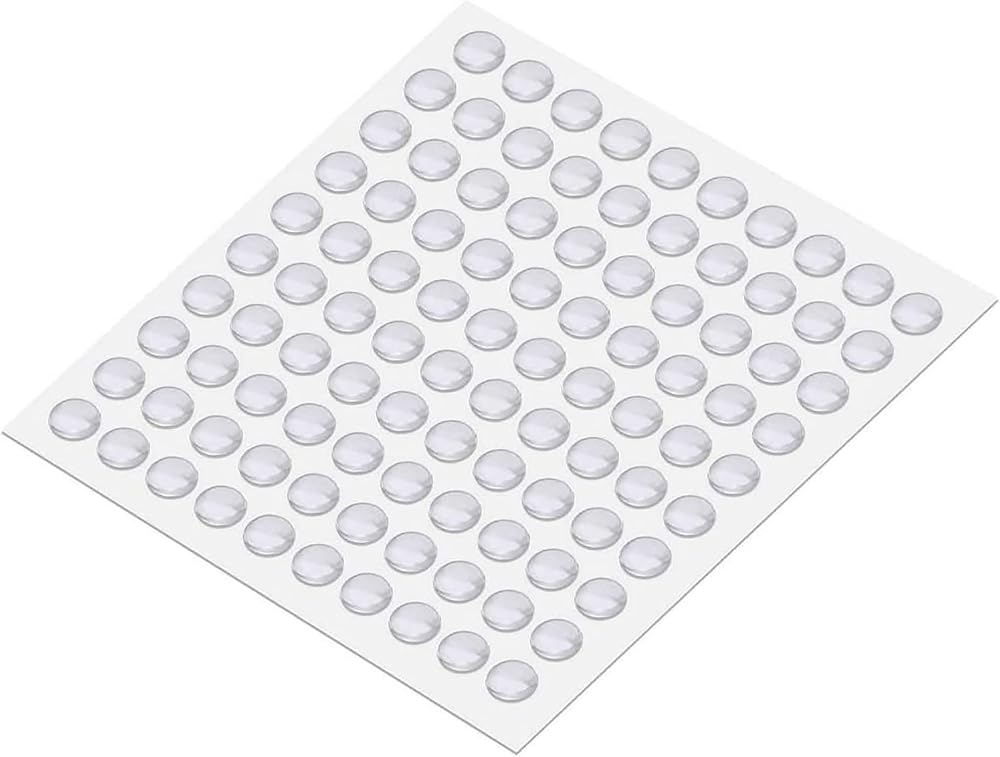 nuoshen 100 Pcs Clear Rubber Feet 8x3mm Adhesive Silicone Bumpers Transparent