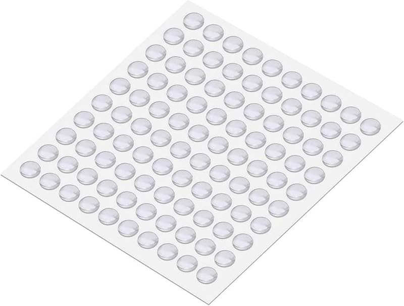 nuoshen 100 Pcs Clear Rubber Feet 8x3mm Adhesive Silicone Bumpers Transparent