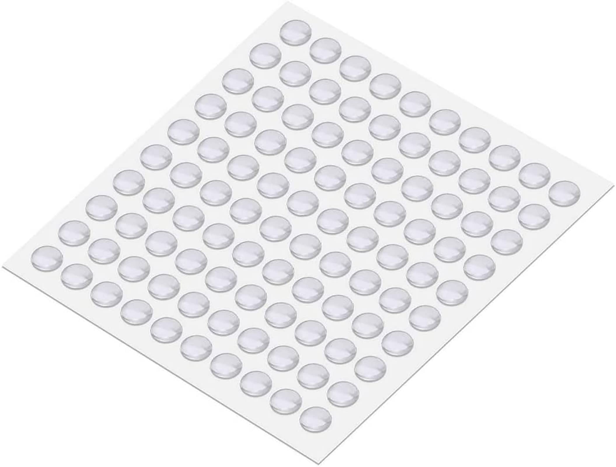 nuoshen 100 Pcs Clear Rubber Feet, 8 * 3mm Adhesive Bumper Silicone Pads Sound Dampening Bumpers Self Stick Transparent Furniture Buffer Pads for Furniture Glass Tables Door