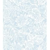 Micpolo White and Blue Wallpaper Boho Floral and Leaf Contact Paper | 17.3"x 118" Tropical Modern Peel and Stick Wallpaper Vinyl Removable Waterproof Wall Paper for Bedroom Bathroom Decor