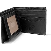 Tony Perotti Men's Italian Leather Bifold Wallet With Card Holders, Pockets, ID Window - Eco-Friendly Vegetable-Tanned Full Grain Leather Wallet