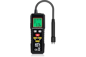 DANOPLUS Digital Brake Fluid Tester, 0-4% Car Brake Fluid Tester for DOT3 DOT4 DOT5.1 Backlight Indicator with Buzzer Alarm, Auto Power-Off, Data Hold Moisture Detection for Car, Motorcycle, Truck Safety Tool