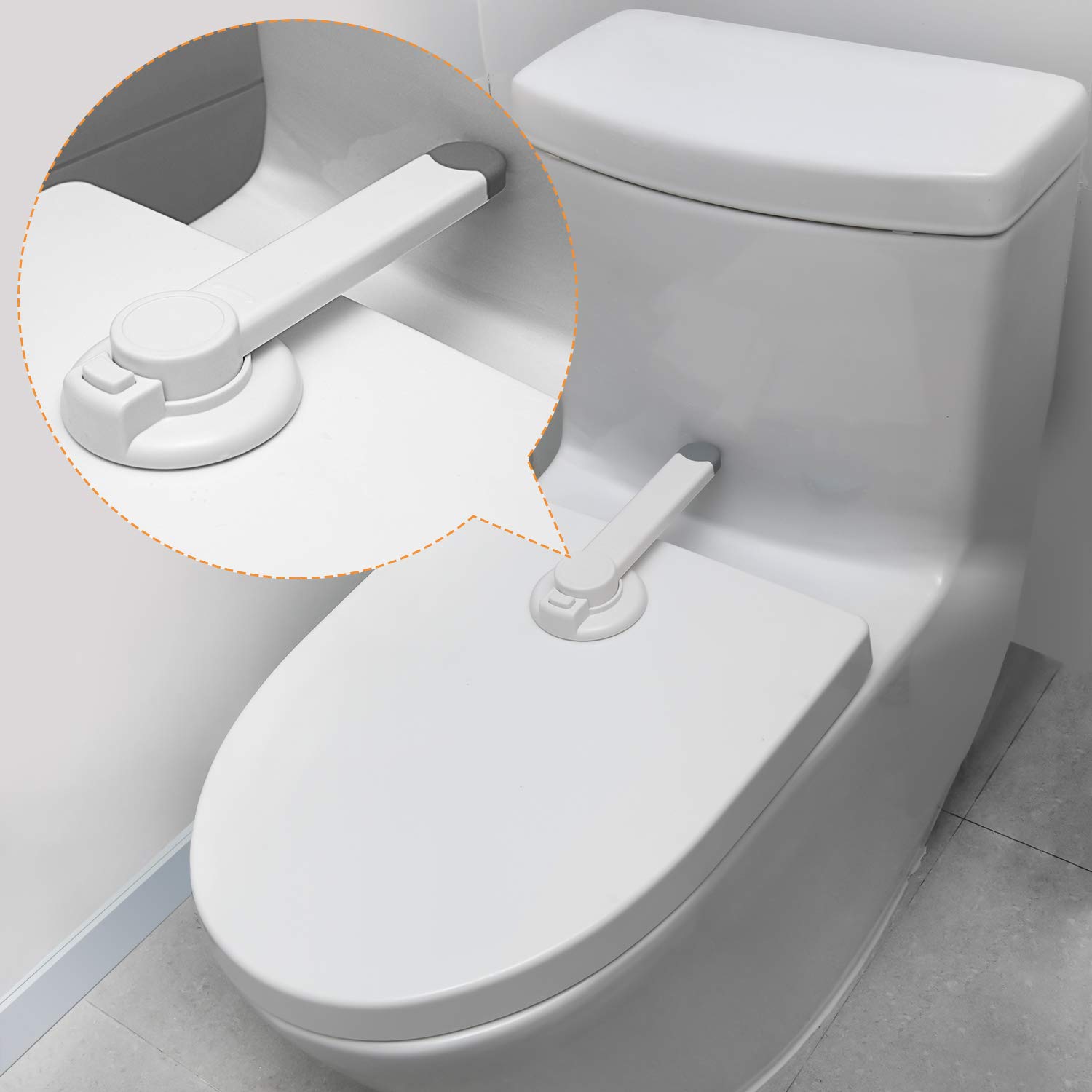 Safety Toilet Lock, Bathroom Child Proof Toilet Seat Lock, Swing Shut Toilet Lid Lock for Baby Proof, Quick Installation丨Easy to Use Child Safety Locks for Little Kids