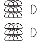 ZoloAJay 20pcs 1"(25mm) D Rings Welded Strong Metal Black Semi-Circular D Ring for Pet Collars Hardware Bags Ring Buckle Strap Hand DIY Sewing Accessories