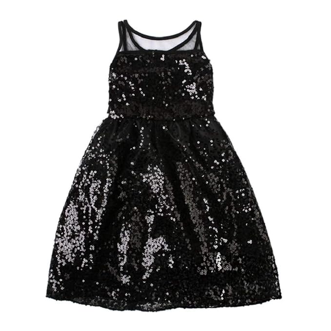 black sequin girls dress