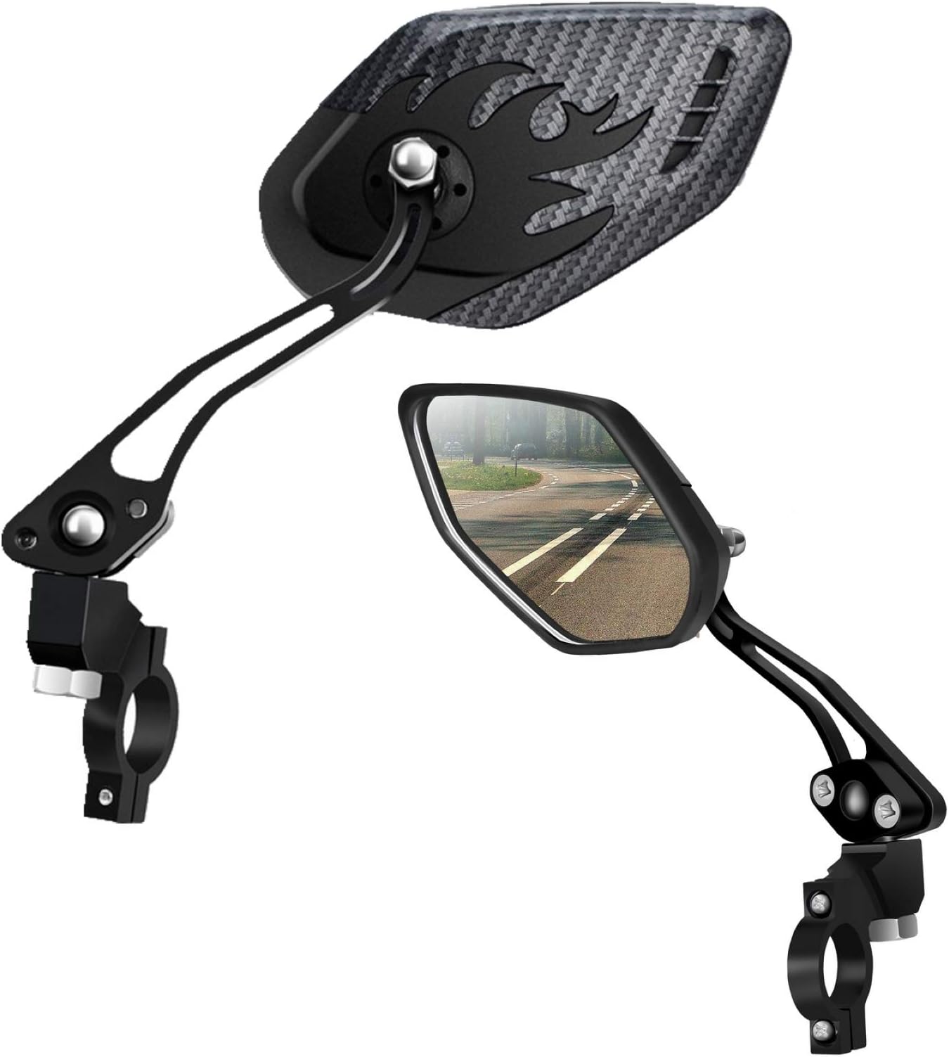 LX LERMX Bike Mirrors [Upgraded Version] Two PCS HD,Blast-Resistant, Glass Lens Bar End Mountain Bicycle Mirror Adjustable Bike Glass Mirror Rotatable Safe Rearview