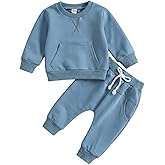 Coolago Baby and Toddler Boys 2-piece Clothes Set, Infant Cotton Long Sleeve Shirt and Pants Fall Winter Outfit