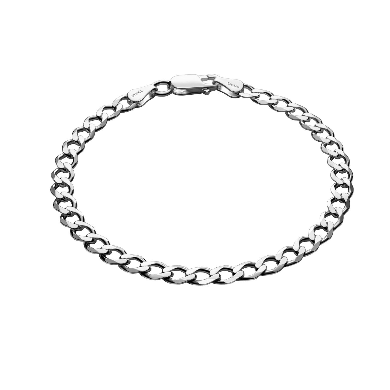 STERLL Mens Bracelet Crafted From Solid 925 Silver With Secure Lobster Clasp