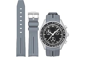 Niziruoup Rubber Strap for Omega x Swatch MoonSwatch Speedmaster/Rolex Watch/SEIKO Watch 20mm, Curved No Gap Premium TPU Soft Durable Rubber Original Watch Bracelet Replacement Band for Men Women