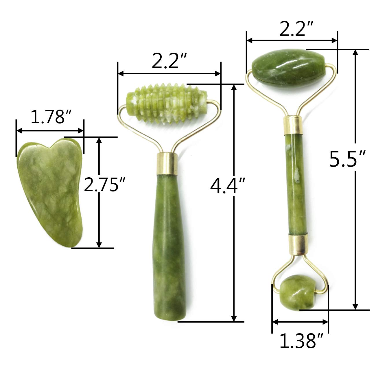 TIHOOD 6PCS Gua Sha sets, 4 Pack Jade Roller Facial Ridged Roller Kits Skin Roller with 2 Pieces Gua Sha Scraping Massage Tools Anti Aging and Wrinkles for Face, Eye, Neck, Body for Lymphatic Massage : Beauty