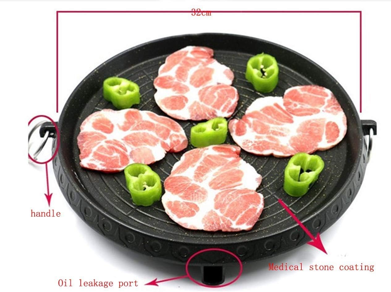 CHYIR Korean-Style Barbecue Pan with Maifan Stone Coated Surface Non-Stick Smokeless Outdoor Indoor Grill Stovetop Plate - Image 5