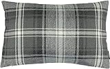 McAlister Textiles Angus Tartan Charcoal Grey 20 x 12 Inches Pillow Case, Check Woven Feel Decorative Decor Throw Couch Cushion for Bedroom Sofa Living Room 50x30cm