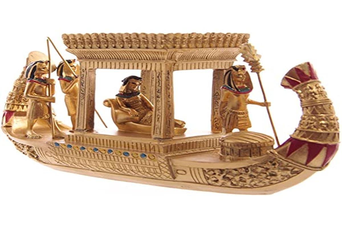 Puckator Golden Egyptian Canopy Boat - Home Living Room Decoration - Gifts For Men Women
