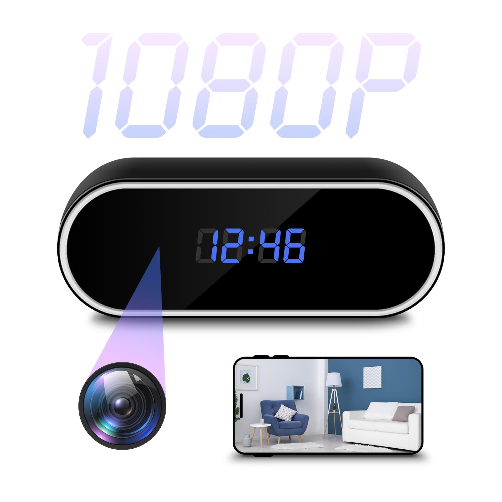 Photo 1 of Hidden Camera WiFi 1080P HD Camera Clock Indoor Wireless Small Nanny Cam with Motion Detection, Night Vision for Home and Office Security, No Audio