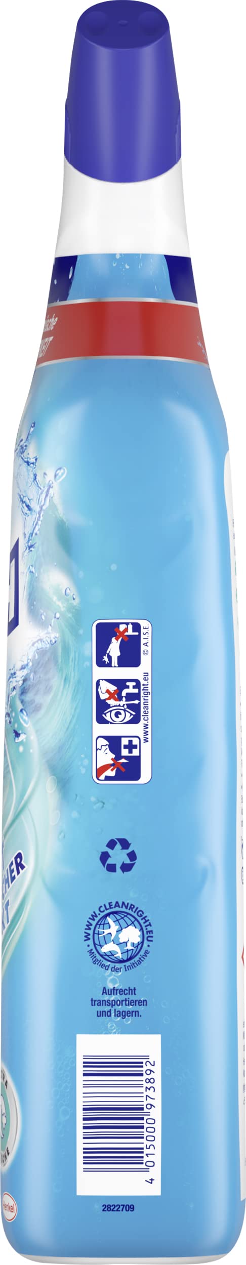 WC Frisch WC-Reiniger Gel Ozeanfrische (750 ml), WC-Reiniger mit Lufterfrischer-Effekt, Toilettenreiniger sorgt für hygienische Frische, mit 4-fach Aktivstoff-Kombination (Packung mit 2) 9