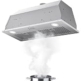 30 Inch Range Hood Insert, 900 CFM Built-in Kitchen Hood with Push Button | Stainless Steel Range Hood with Ducted/Ductless Convertible, 3-Speed Fan, LED Lights &amp; Dishwasher Safe Filters