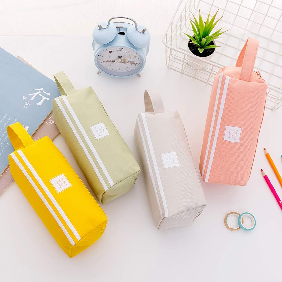 Amazon Isuperb ペンケース 筆箱 ペンポーチ 文房具 筆入れ 高校生 かわいい 中学生 人気 女子 シンプル 大容量 無地 英字柄 グレー ペンケース 文房具 オフィス用品