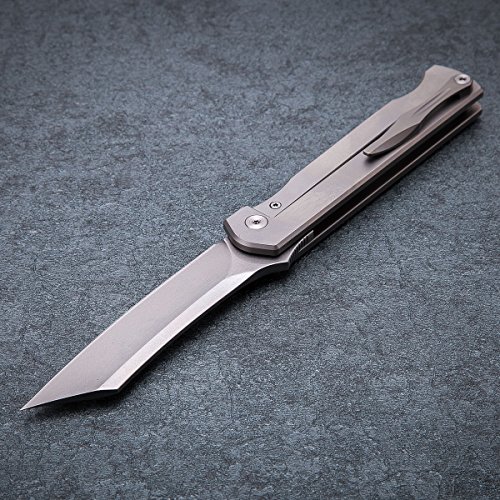 KATSU Camping Pocket Folding Japanese Knife, Titanium & Carbon Fiber