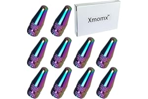 Xmomx 10 Pcs Fantasy Colorful MTB Presta Bike Bicycle Road Racing Coloured Metal Anodized Machined Aluminum Alloy Tire French Style Valve Cap Dust Covers