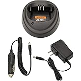 Desktop Charger DC 12V/24V Car Charger Compatible with Motorola CP200 CP340 CP360 CP380 CP040 CP140 PM400 PR400 NNTN4496 NNTN4497 NNTN4970 WPLN4137 WPLN4138