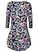 BAISHENGGT Women's Sleeveless Printed Flare Tunic Top Medium Navy