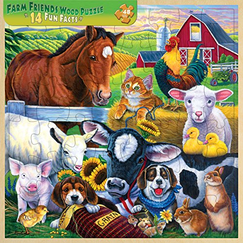 MasterPieces / Fun Facts 48-Piece Wood Puzzle, Farm Friends