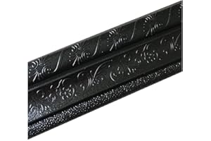 Cozylkx 90"x 3" Self Adhesive Flexible Foam Molding Trim, 3D Sticky Decorative Wall Lines Border Lines for Home, Office, Hotel DIY Decoration, Black