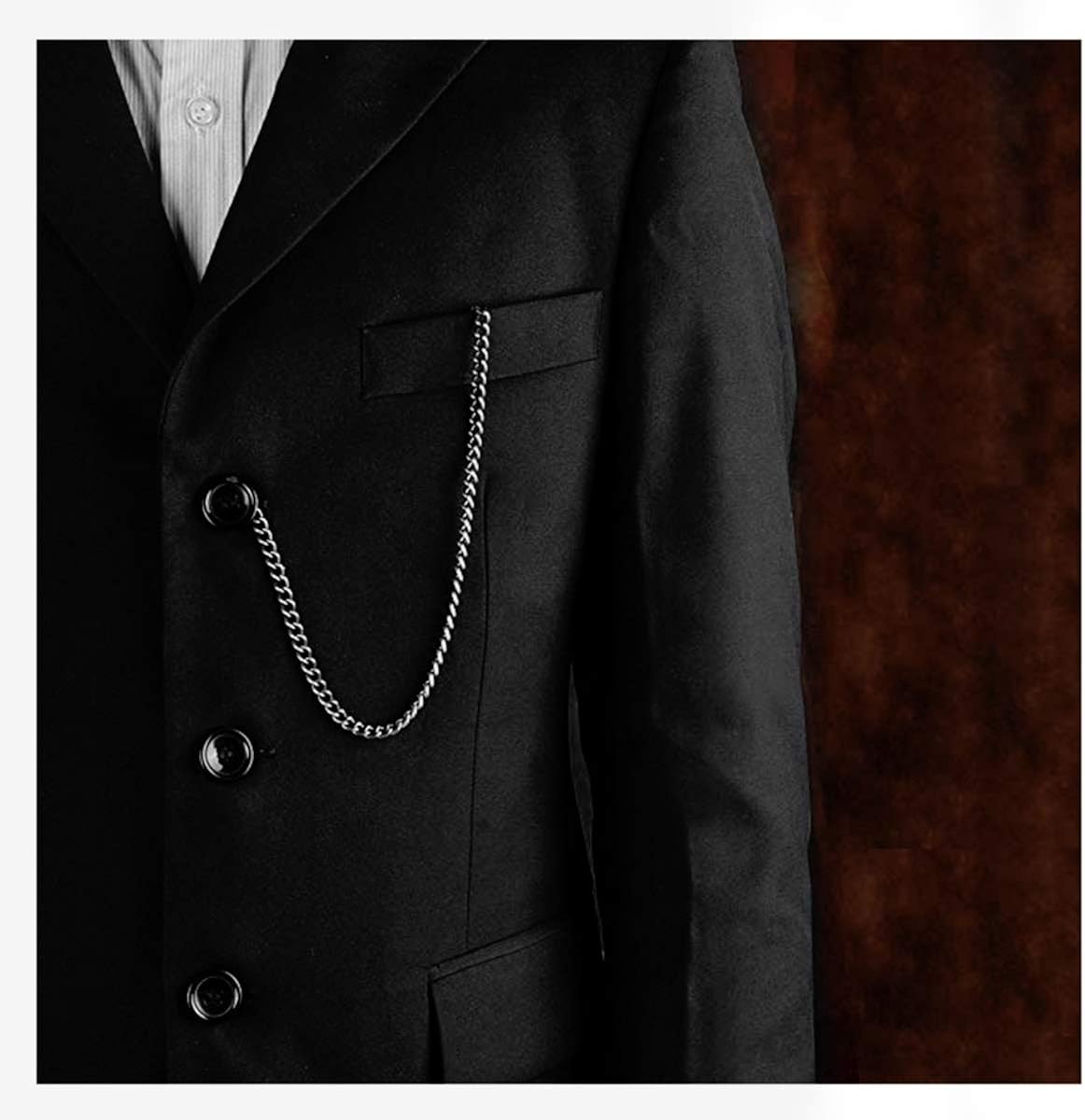 CHICTRY T-bar Pocket Watch Chain Vintage Chrome-Plated Vest Waistcoat Albert Pocket Chain Link with Lobster Clasps Antique Bronze One Size - Image 4
