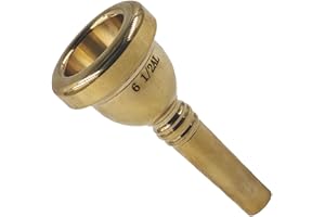 AUXBC 6 1/2AL Gold Plated Trombone Mouthpiece, Baritone and Euphonium Mouthpiece, Ideal for Students, Beginner and Professionals